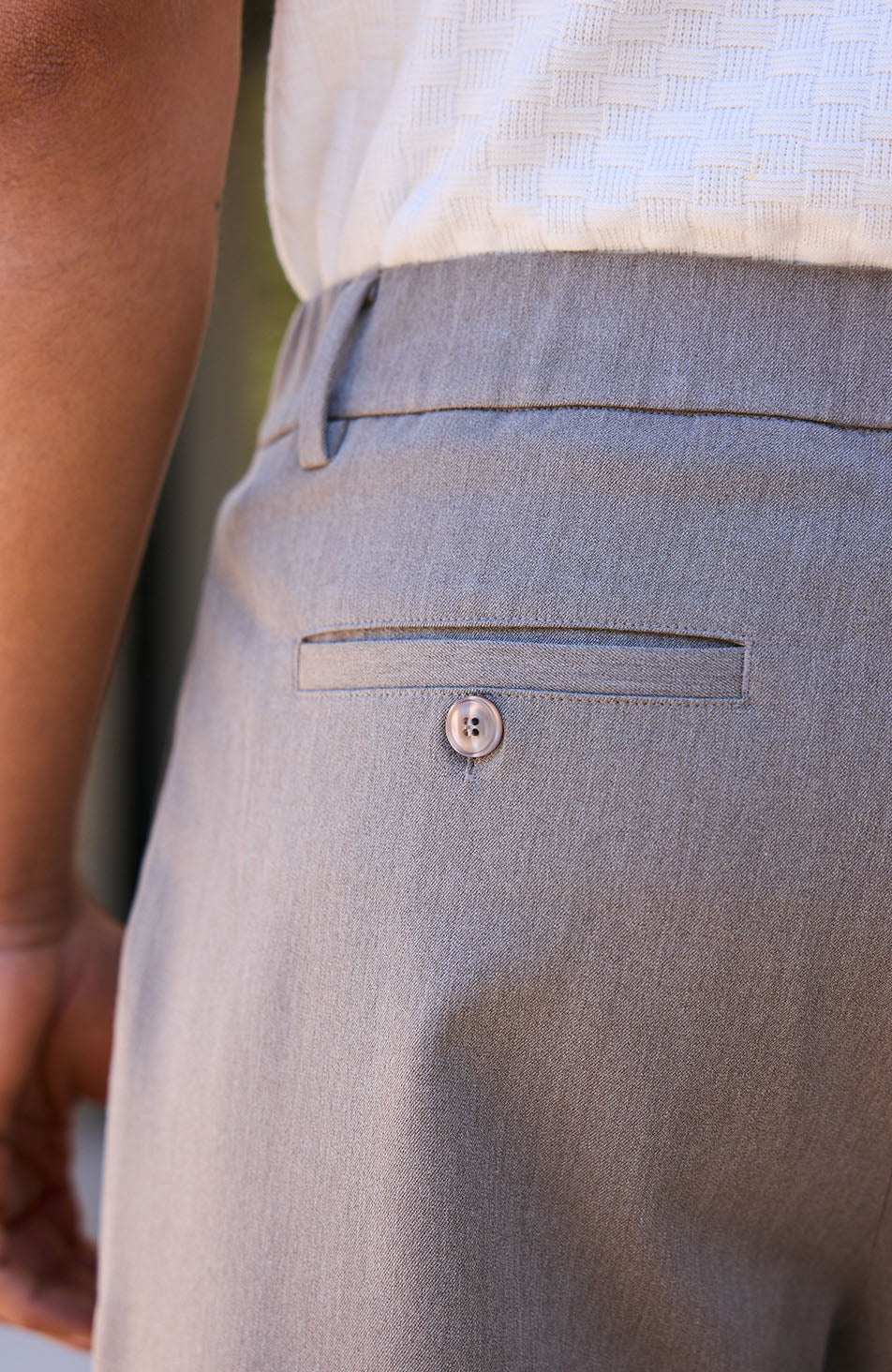 Como Relaxed Fit Pleated Tailored Trousers in Taupe