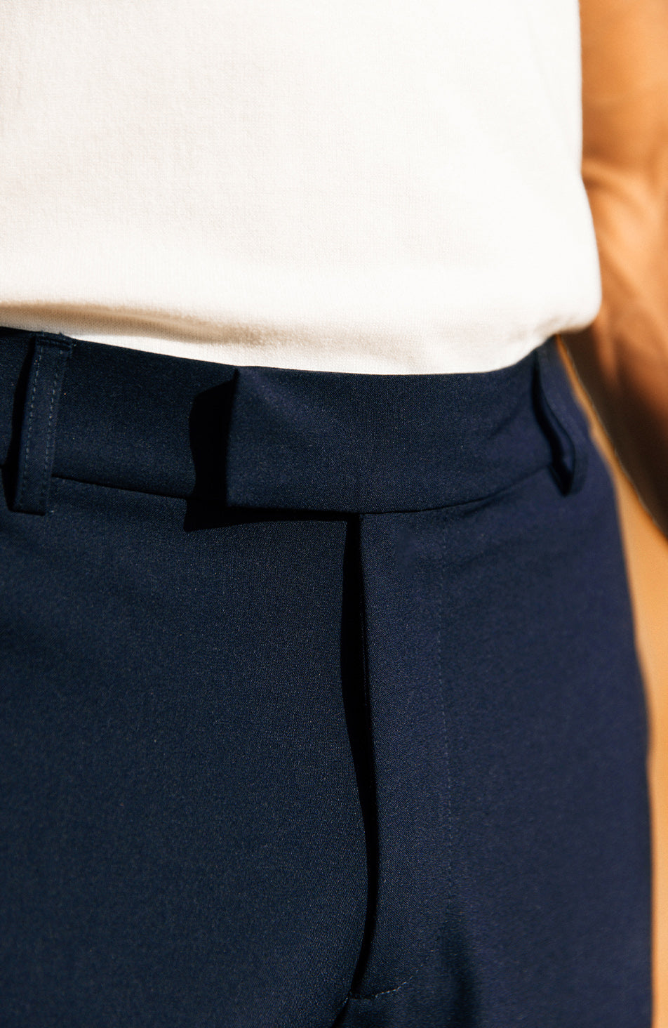 Aster Tailored Stretch Slim Leg Trousers in Navy