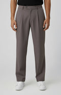 Como Relaxed Fit Pleated Tailored Trousers in Taupe
