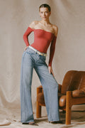 Low-Rise Wide-Leg Jeans in Vintage Wash